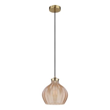 Globo - Takpendel på kabel 1xE27/60W/230V Ø 22 cm guld