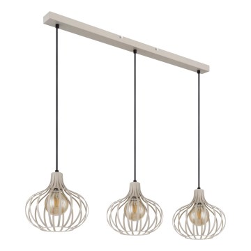 Globo - Takpendel på kabel, 3 x E27, 40 W, 230 V, beige