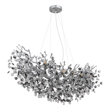 Globo - Takpendel på vajer 10xE14/40W/230V silver
