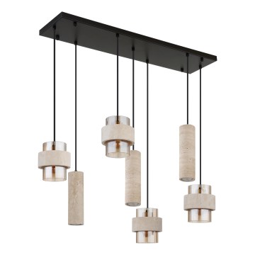 Globo - takpendel på vajer 4xE27/40W/230V + 3xGU10/10W travertin