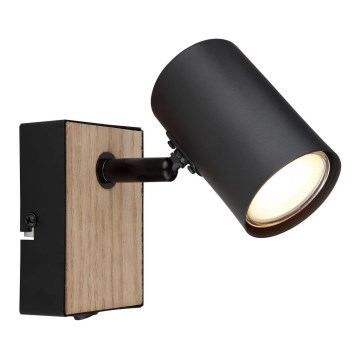 Globo - Väggspotlight 1xGU10/25W/230V svart/brun