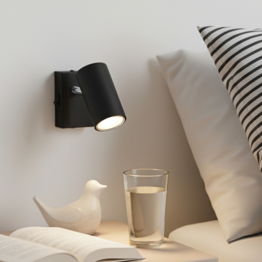 Globo - Väggspotlight 1xGU10/25W/230V svart