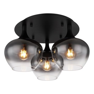 Globo - Ytmonterad ljuskrona 3xE27/40W/230V diameter 45 cm svart