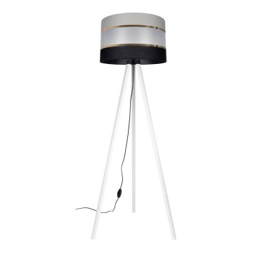 Golv lampa CORAL 1xE27/60W/230V vit/svart/grå/gyllene