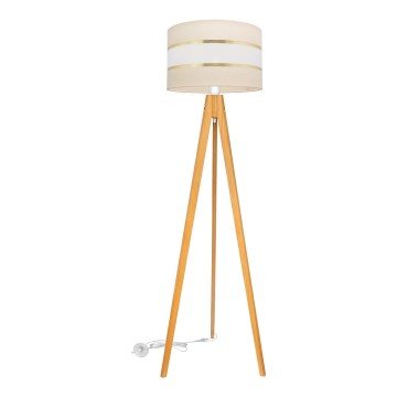 Golv lampa HELEN 1xE27/15W/230V grädde/guld/ek