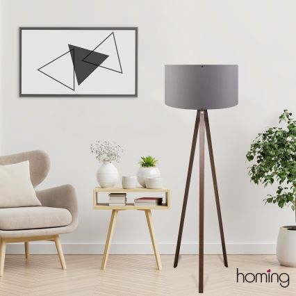 Golvampa AYD 1xE27/40W/230V brun/grå