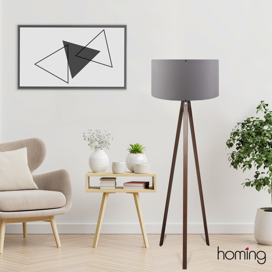 Golvampa AYD 1xE27/40W/230V brun/grå