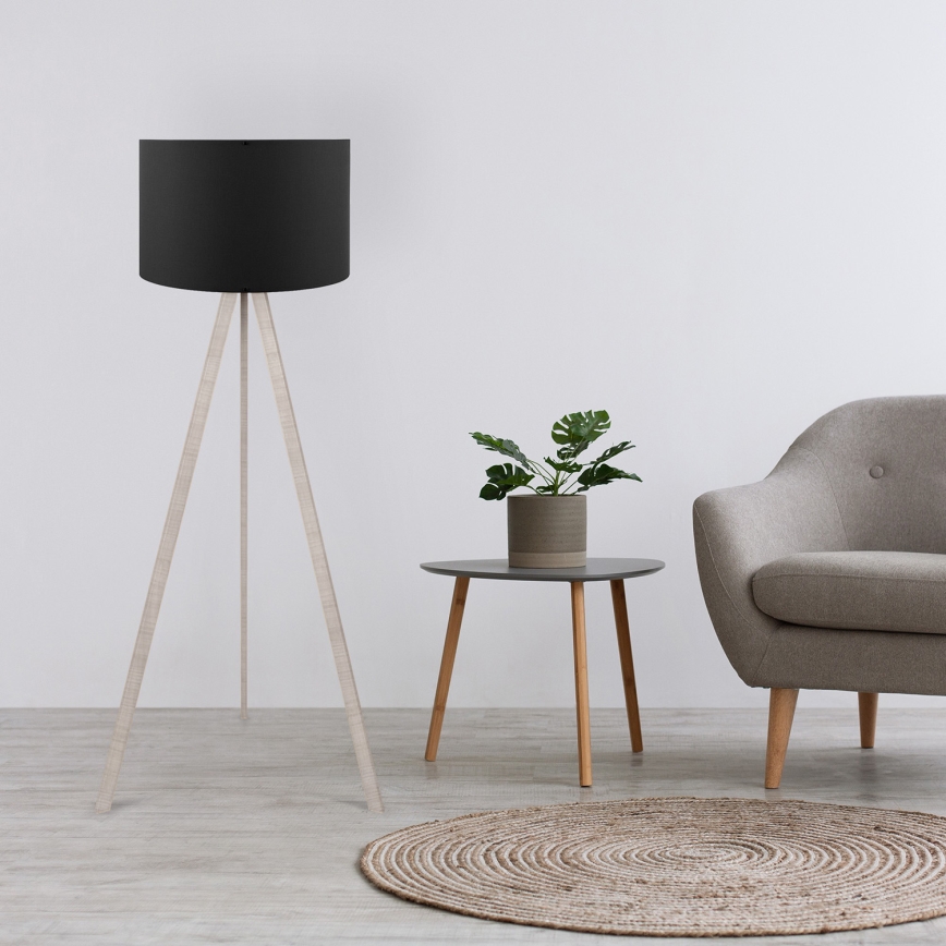 Golvampa AYD 1xE27/60W/230V svart/beige