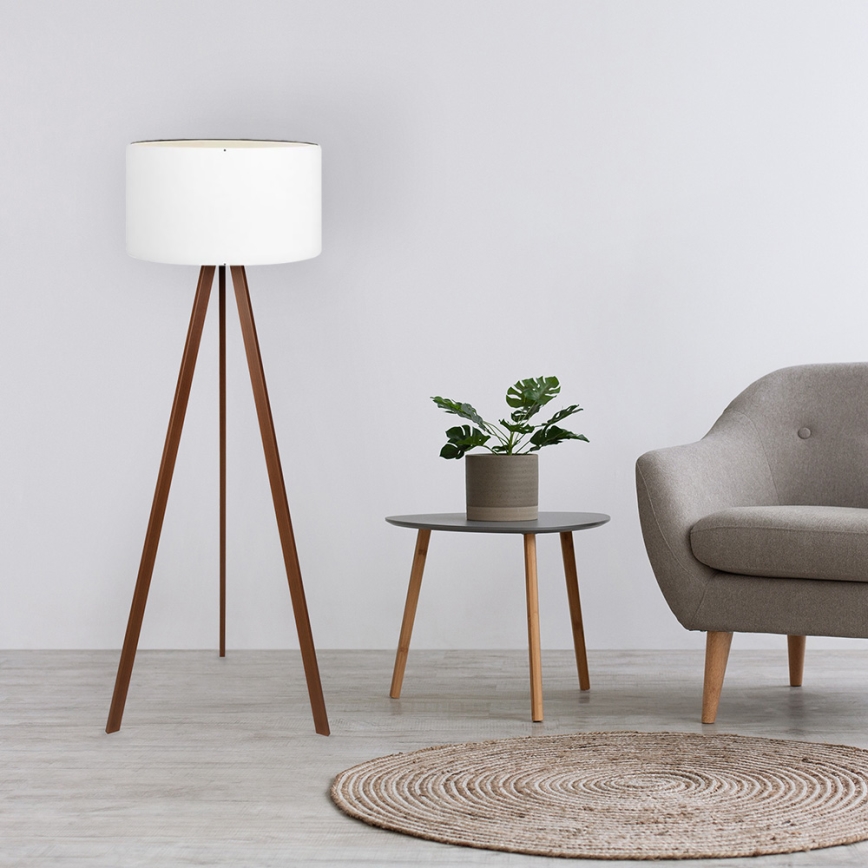 Golvampa AYD 1xE27/60W/230V vit/brun