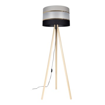 Golvampa CORAL 1xE27/60W/230V beige/svart/grå/guld