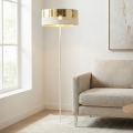 Golvampa LUX 1xE27/15W/230V vit/guld