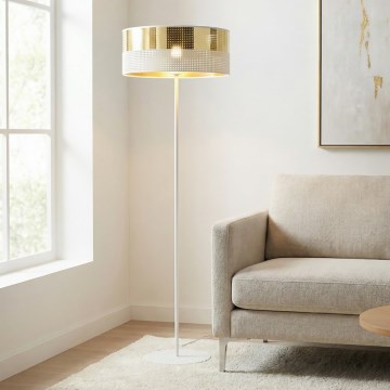 Golvampa LUX 1xE27/15W/230V vit/guld