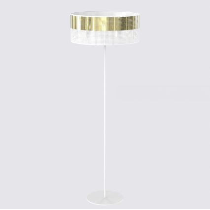 Golvampa LUX 1xE27/15W/230V vit/guld
