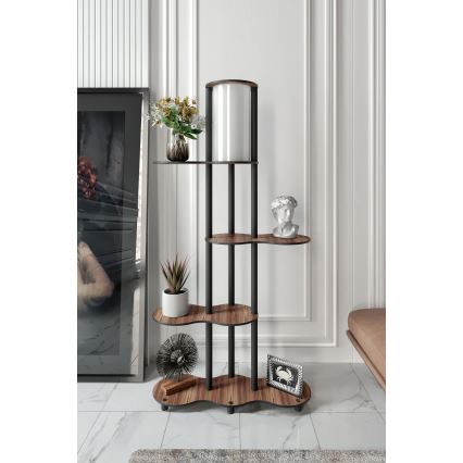 Golvampa med hyllor NOTO 1xE27/40W/230V brun/svart