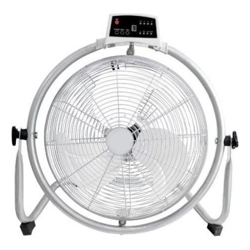 Golvfläkt 90W/230V Ø 45 cm silverfärgad + fjärrkontroll