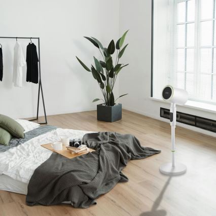 Golvfläkt med värmefunktion 50 W/2 200 W/230 V, Ø 20 cm, vit
