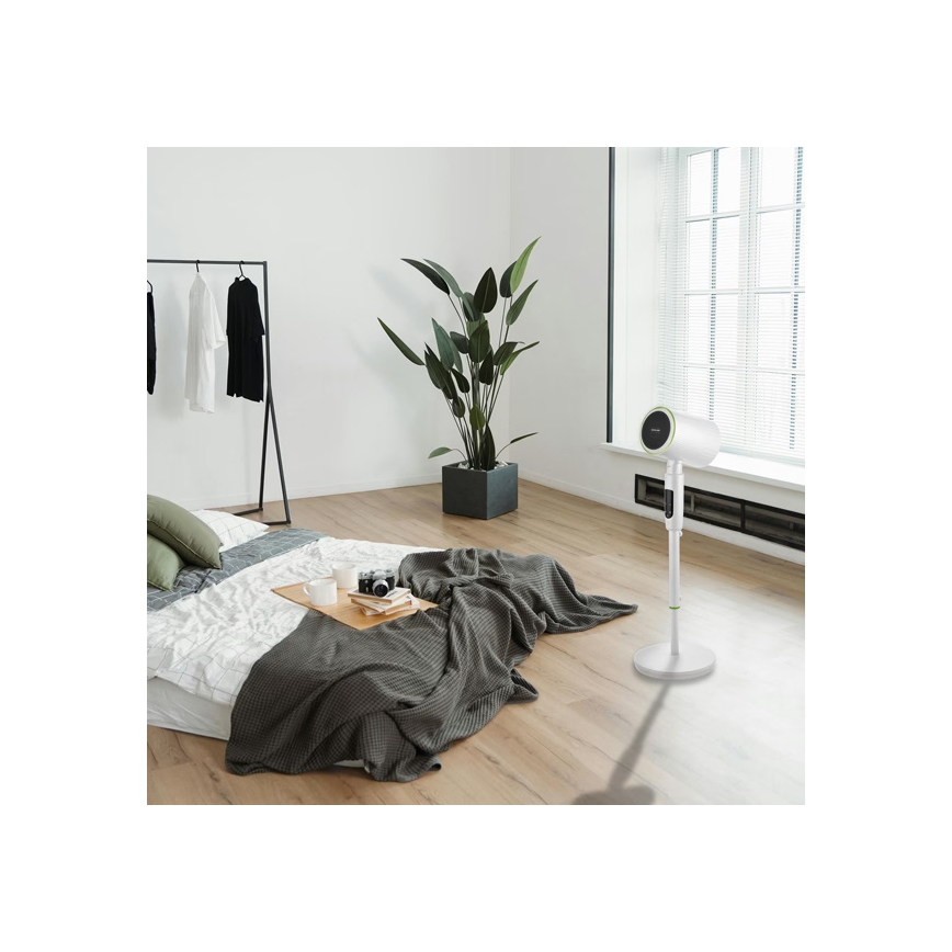 Golvfläkt med värmefunktion 50 W/2 200 W/230 V, Ø 20 cm, vit