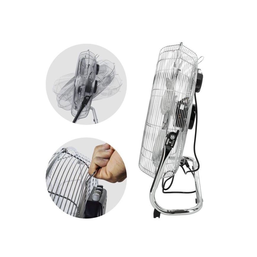 Golvfläkt VIENTO 200W/230V, blank krom