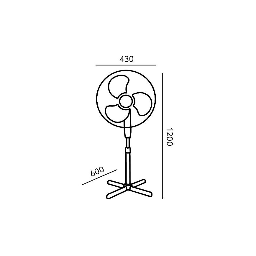 Golvfläkt VIENTO 45W/230V svart