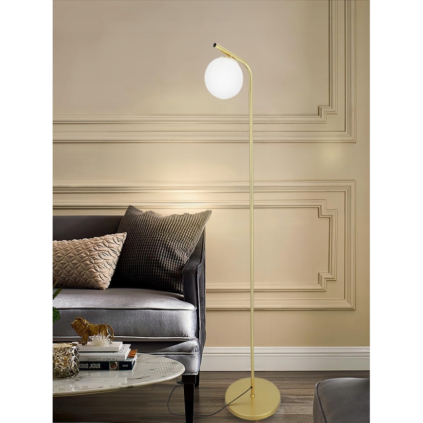 Golvlampa 1xE27/40W/230V guld/vit