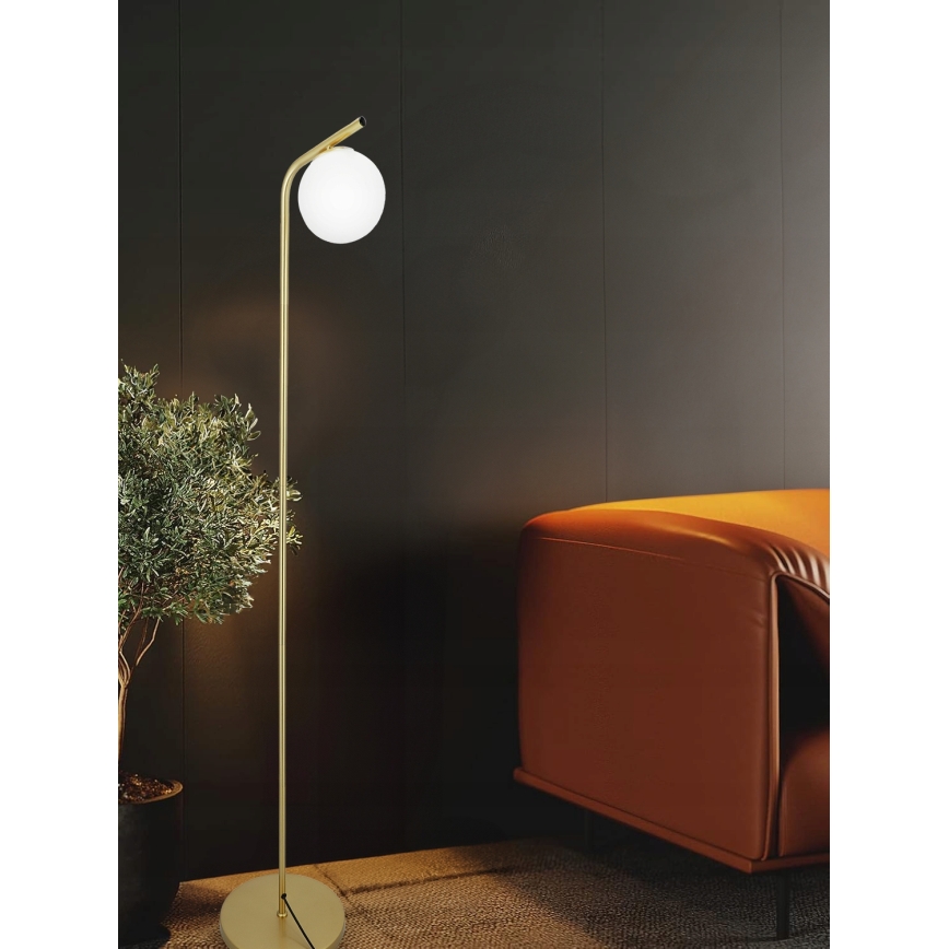 Golvlampa 1xE27/40W/230V guld/vit