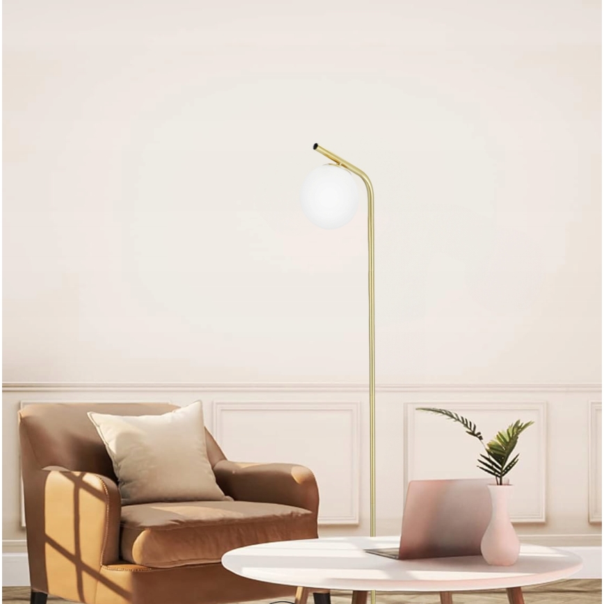 Golvlampa 1xE27/40W/230V guld/vit