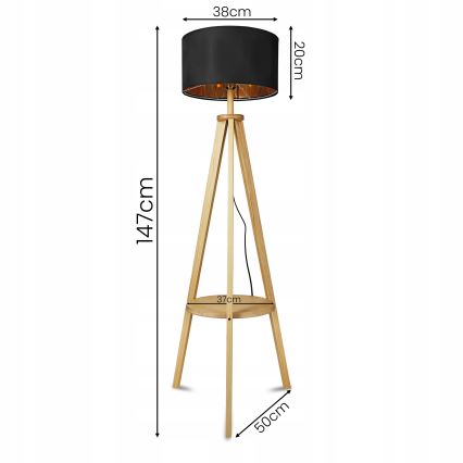 Golvlampa 1xE27/40W/230V svart