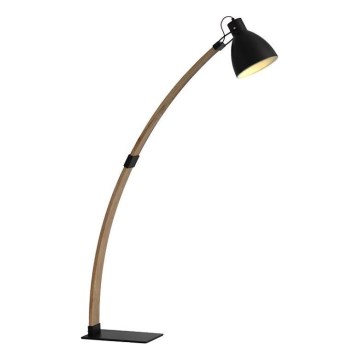 Golvlampa 1xE27/60W/230V askträ/svart