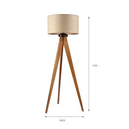 Golvlampa AIDA 1xE27/15W/230V ek/raffia