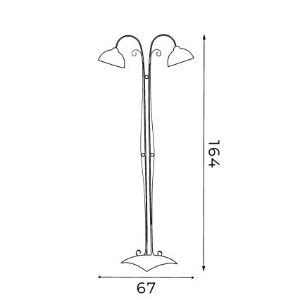 Golvlampa ANTICA 2xE27/60W/230V