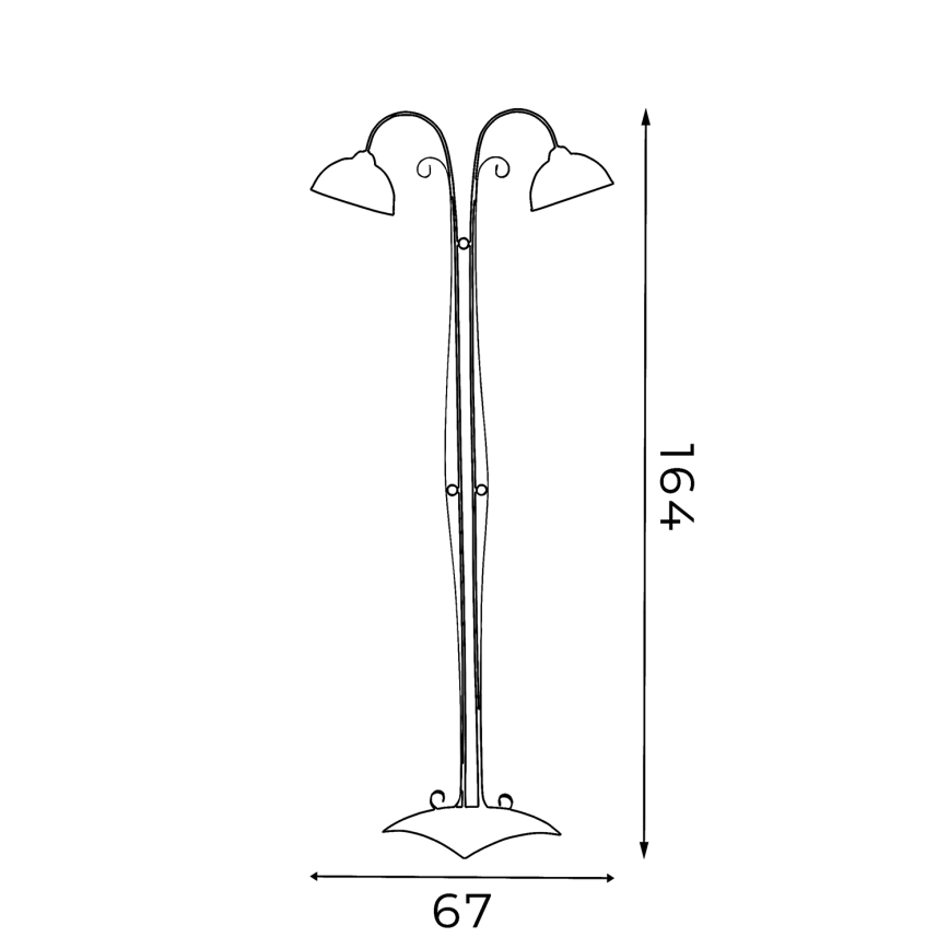 Golvlampa ANTICA 2xE27/60W/230V