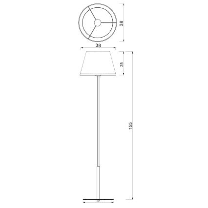 Golvlampa ARDEN 1x E27/15W/230V beige