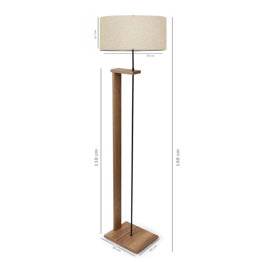 Golvlampa AYD 1xE27/40W/230V brun/beige