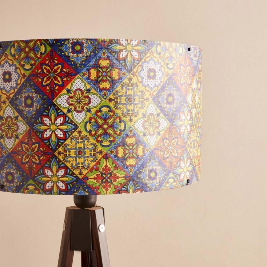 Golvlampa AYD 1xE27/40W/230V brun/flerfärgad