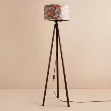 Golvlampa AYD 1xE27/40W/230V brun/flerfärgad