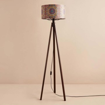 Golvlampa AYD 1xE27/40W/230V brun/flerfärgad