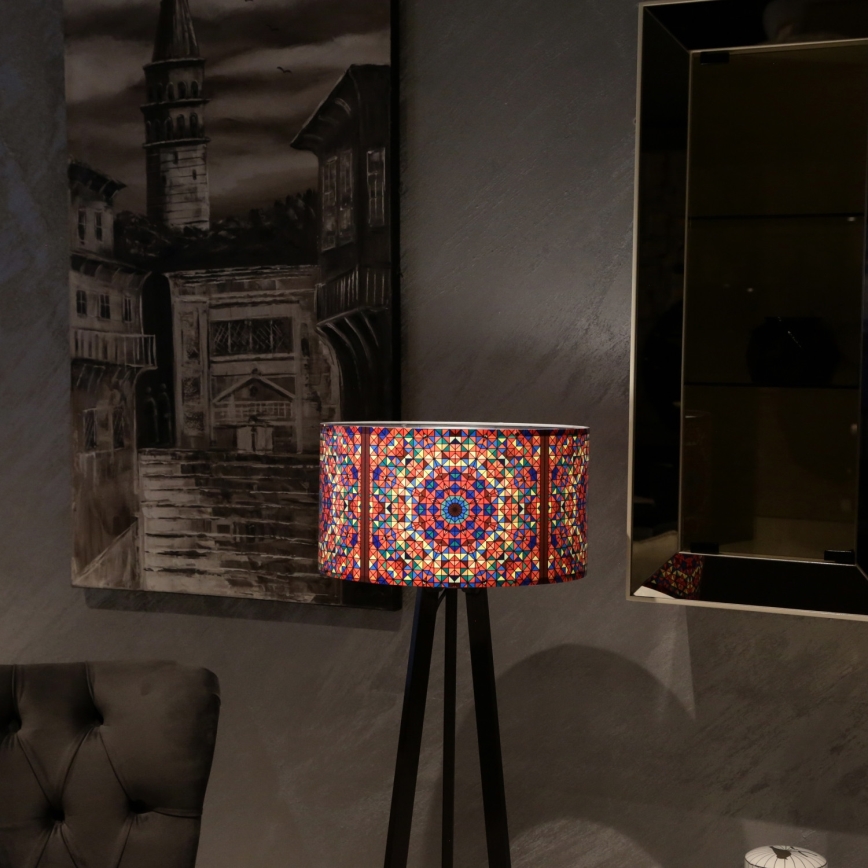 Golvlampa AYD 1xE27/40W/230V brun/flerfärgad