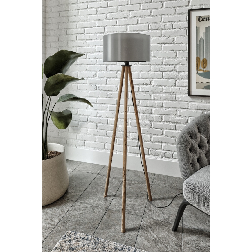 Golvlampa AYD 1xE27/40W/230V brun/grå