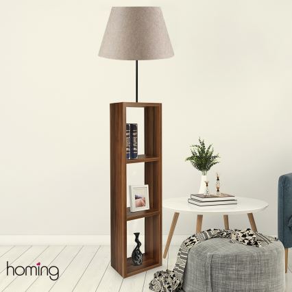 Golvlampa AYD 1xE27/40W/230V brun/grå