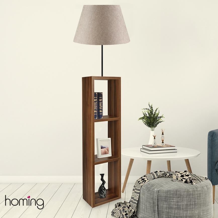 Golvlampa AYD 1xE27/40W/230V brun/grå