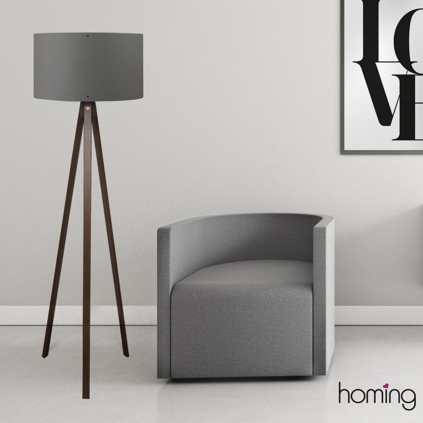 Golvlampa AYD 1xE27/40W/230V brun/grå