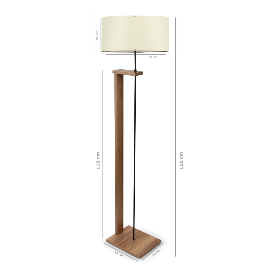 Golvlampa AYD 1xE27/40W/230V brun/krämfärgad