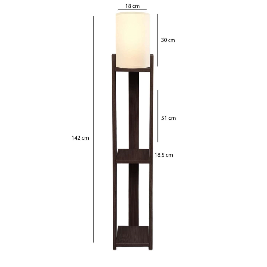 Golvlampa AYD 1xE27/40W/230V brun/krämfärgad