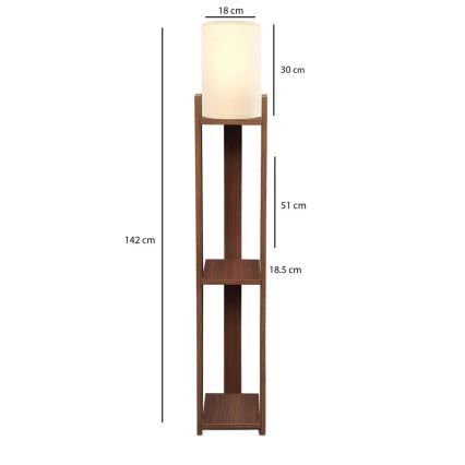 Golvlampa AYD 1xE27/40W/230V brun/krämfärgad