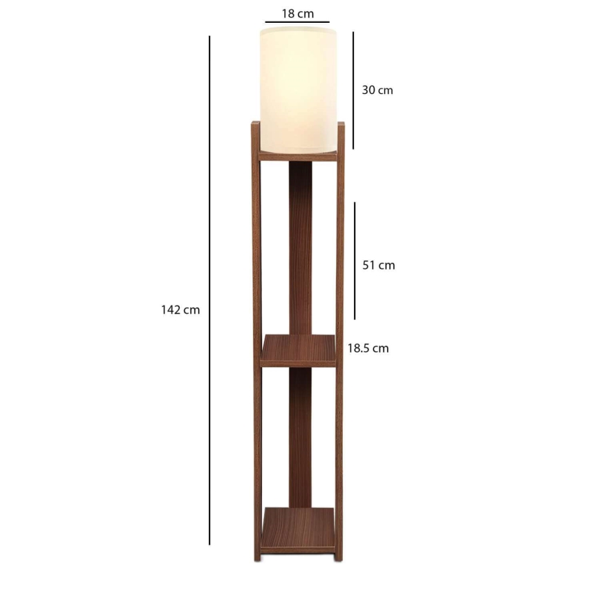 Golvlampa AYD 1xE27/40W/230V brun/krämfärgad