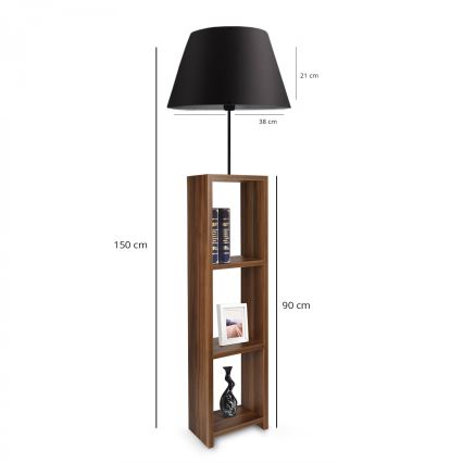 Golvlampa AYD 1xE27/40W/230V brun/svart