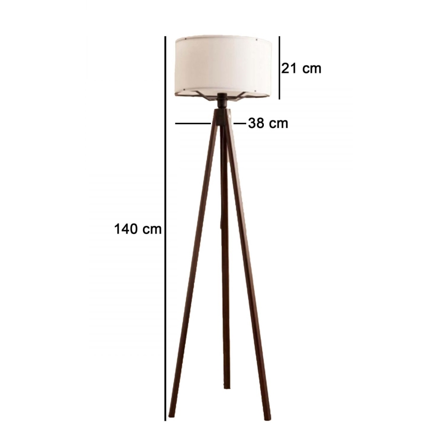 Golvlampa AYD 1xE27/40W/230V brun/vit