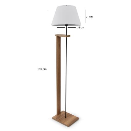 Golvlampa AYD 1xE27/40W/230V vit/brun