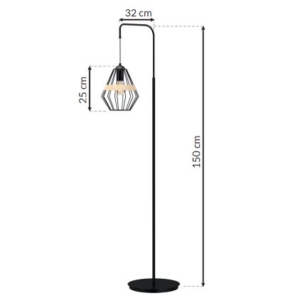Golvlampa CLIF 1xE27/60W/230V