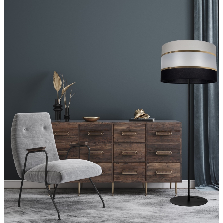 Golvlampa CORAL 1xE27/60W/230V svart/grå